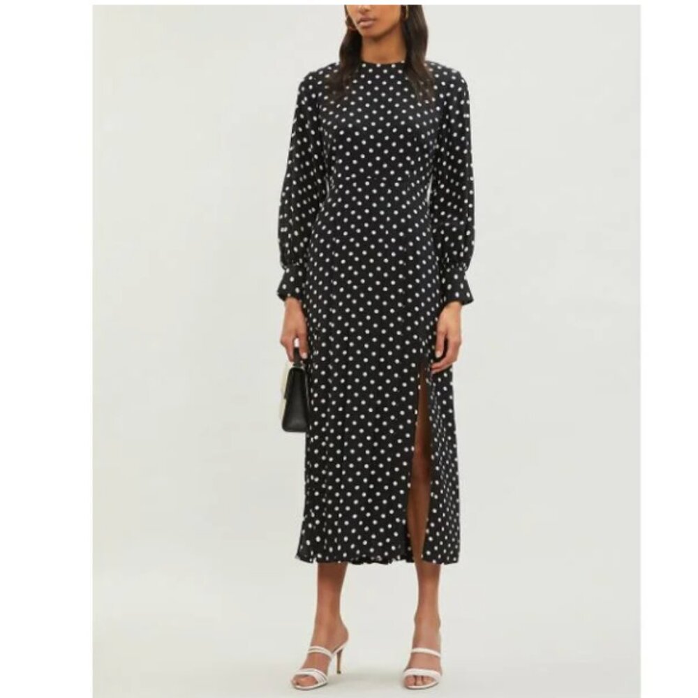 BNWOT - RIXO “Emma” Polka Dot Silk Chiffon Dress – XS